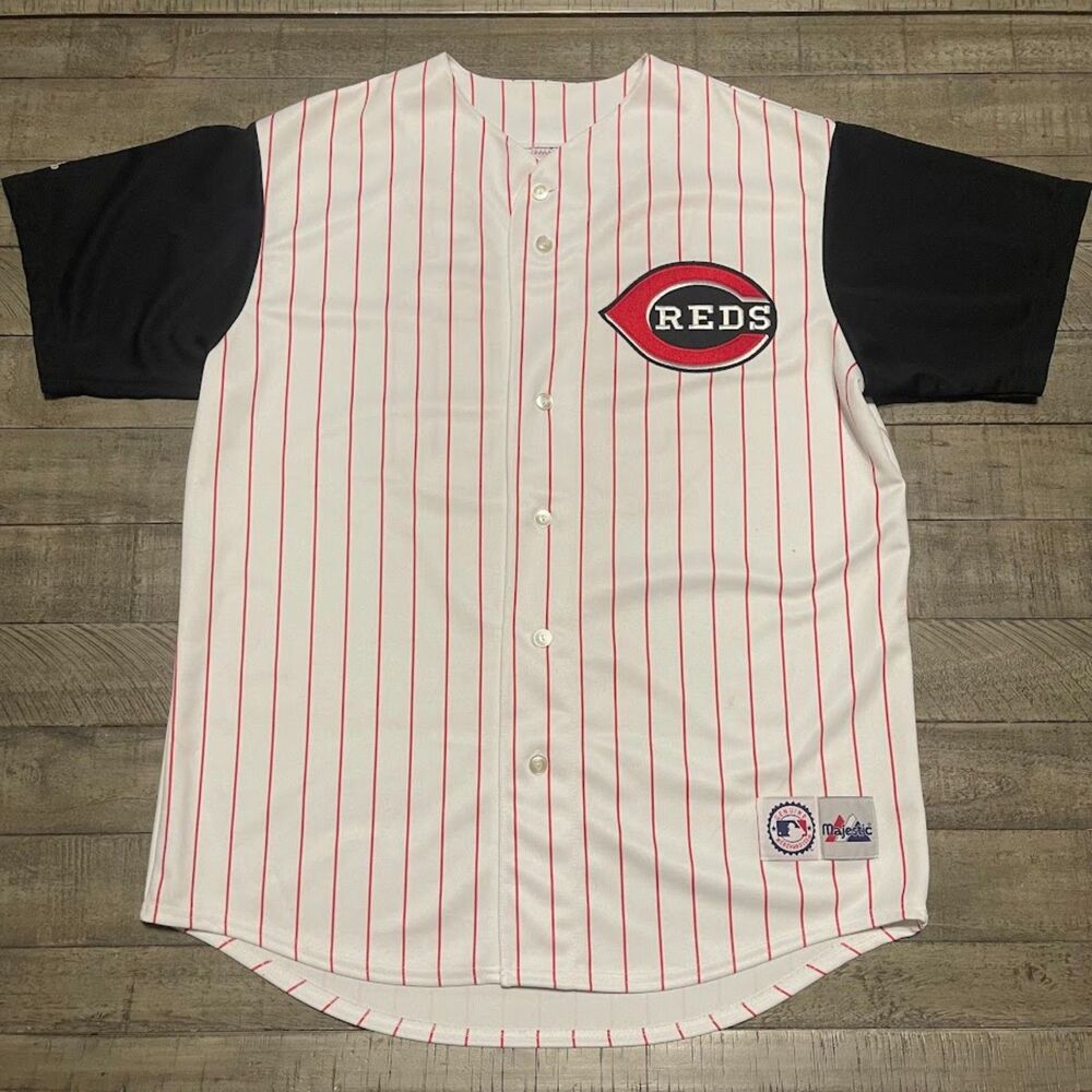 Vintage Genuine Majestic Cincinnati Ken Griffey Pinstripe Jersey #30 Men's XL